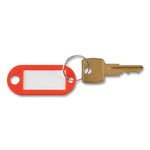 Key Tags Label Window, 0.88 x 0.19 x 2, Red, 6/Pack