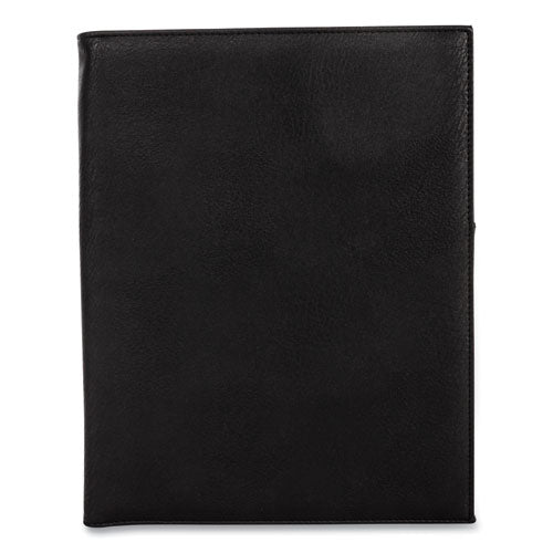 Faux-Leather Padfolio, 9 x 12 Pad, 9.75 x 12.5, Black