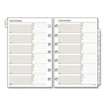 Telephone/Address 1/12-Cut A-Z Tab Refill for Planners/Organizers, 8.5 x 5.5, White Sheets, Undated