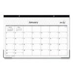 Enterprise Desk Pad, Geometric Artwork, 17 x 11, White/Gray Sheets, Black Binding, Clear Corners, 12-Month (Jan-Dec): 2024