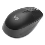 M190 Wireless Optical Mouse, 2.4 GHz Frequency/33 ft Wireless Range, Left/Right Hand Use, Black/Gray