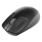 M190 Wireless Optical Mouse, 2.4 GHz Frequency/33 ft Wireless Range, Left/Right Hand Use, Black/Gray