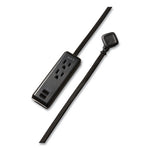 Indoor Extension Cord with USB Ports, 8 ft, 12 A, Black