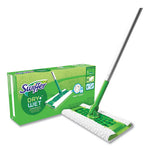 Sweeper Mop, 10 x 4.8 White Cloth Head, 46" Silver/Green Aluminum/Plastic Handle