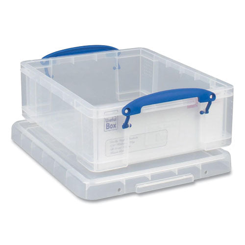 Snap-Lid Storage Bin, 2.14 gal, 11" x 14" x 5", Clear/Blue, 5/Pack