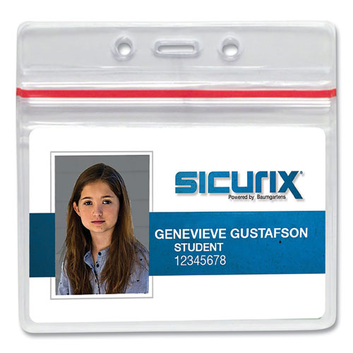 Sealable Cardholder, Horizontal, 3.75 x 2.62, Clear, 50/Pack