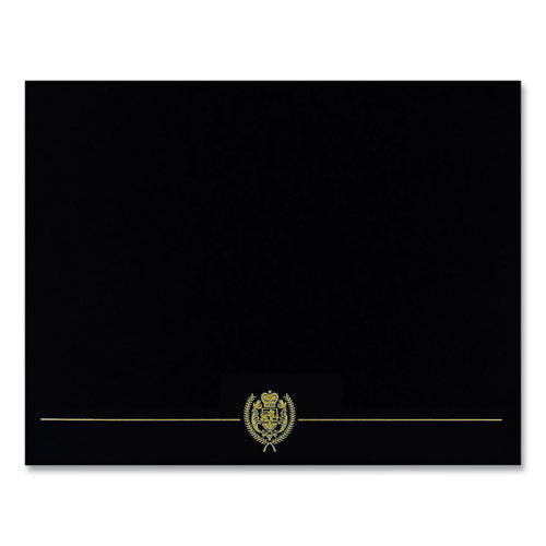 Classic Crest Certificate Covers, 9.38 x 12, Black, 5/Pack