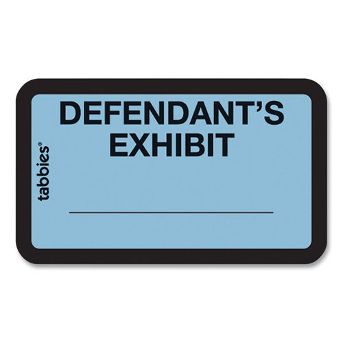 Legal Exhibit Labels, Defendant's Exhibit, 1.63 x 1, Blue, 9/Sheet, 28 Sheets/Pack, 252 Labels/Pack