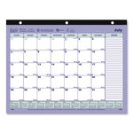 Academic 13-Month Desk Pad Calendar, 11 x 8.5, Black Binding, 13-Month (July to July): 2023 to 2024