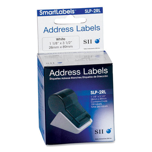 SLP-2RL Self-Adhesive Address Lels, 1.12" x 3.5", White, 130 Lels/Roll, 2 Rolls/Box