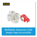 3850 Heavy-Duty Packaging Tape with DP300 Dispenser, 3" Core, 1.88" x 54.6 yds, Clear, 6/Pack