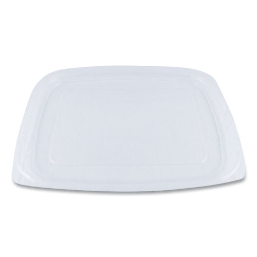 PLA Rectangular Deli Container Lids, 6.5 x 7.5 x 0.3, Clear, Plastic, 600/Carton