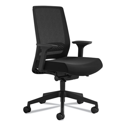 Medina Deluxe Task Chair, Supports Up to 275 lb, 18" to 22" Seat Height, Black