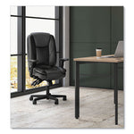 High-Back Executive Chair, Supports Up to 225 lb, 17" to 20" Seat Height, Black