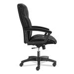 HVL151 Executive High-Back Leather Chair, Supports Up to 250 lb, 17.75" to 21.5" Seat Height, Black