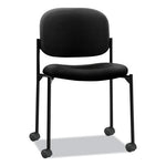 VL606 Stacking Guest Chair without Arms, Fabric Upholstery, 21.25" x 21" x 32.75", Black Seat, Black Back, Black Base