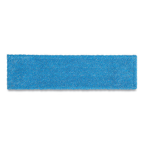 Adaptable Flat Mop Pads, Microfiber, 19.5 x 5.5, Blue