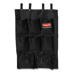 Fabric 9-Pocket Cart Organizer, 19.75 x 1.5 x 28, Black