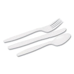 Combo Pack, Tray with White Plastic Utensils, 56 Forks, 56 Knives, 56 Spoons, 6 Packs