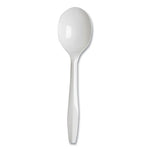 Plastic Cutlery, Mediumweight Soup Spoons, White, 1,000/Carton