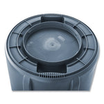 Vented Round Brute Container, 32 gal, Plastic, Gray