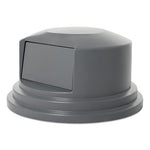 Round BRUTE Dome Top Lid for 55 gal Waste Containers, 27.25" Diameter, Gray