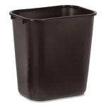 Deskside Plastic Wastebasket, 7 gal, Plastic, Black