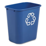 Deskside Recycling Container, Medium, 28.13 qt, Plastic, Blue