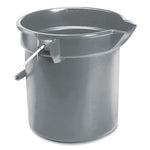 10 Quart Plastic Utility Pail, Plastic, Gray, 10.5" dia