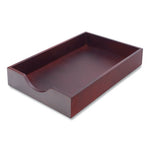 Hardwood Stackable Desk Trays, 1 Section, Legal Size Files, 10.25" x 15.25" x 2.5", Mahogany