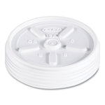 Plastic Lids for Foam Cups, Bowls and Containers, Vented, Fits 6-14 oz, White, 100/Pack, 10 Packs/Carton