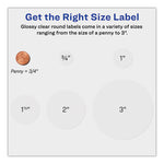 Printable Self-Adhesive Permanent ID Labels w/Sure Feed, 0.75" dia, Clear, 400/PK