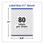 Printable Self-Adhesive Permanent ID Labels w/Sure Feed, 0.75" dia, Clear, 400/PK