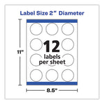 Round Print-to-the Edge Labels with SureFeed and EasyPeel, 2" dia, Matte White, 300/Pack