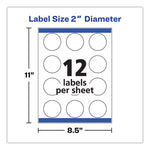 Round Print-to-the Edge Labels with Sure Feed and Easy Peel, 2" dia, Glossy White, 120/PK