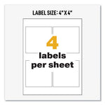 UltraDuty GHS Chemical Waterproof and UV Resistant Labels, 4 x 4, White, 4/Sheet, 50 Sheets/Box