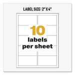 UltraDuty GHS Chemical Waterproof and UV Resistant Labels, 2 x 4, White, 10/Sheet, 50 Sheets/Box