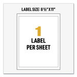 UltraDuty GHS Chemical Waterproof and UV Resistant Labels, 8.5 x 11, White, 500/Pack