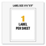 UltraDuty GHS Chemical Waterproof and UV Resistant Labels, 8.5 x 11, White, 50/Box