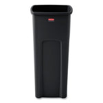 Untouchable Square Waste Receptacle, 23 gal, Plastic, Black