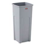 Untouchable Square Waste Receptacle, 23 gal, Plastic, Gray