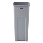 Untouchable Square Waste Receptacle, 23 gal, Plastic, Gray