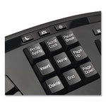 WKB1500GB Wireless Ergonomic Keyboard and Mouse, 2.4 GHz Frequency/30 ft Wireless Range, Black