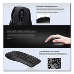 WKB1500GB Wireless Ergonomic Keyboard and Mouse, 2.4 GHz Frequency/30 ft Wireless Range, Black