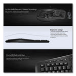 WKB1500GB Wireless Ergonomic Keyboard and Mouse, 2.4 GHz Frequency/30 ft Wireless Range, Black