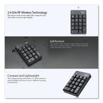 WKB6010UB Wireless 18-Key Numeric USB Keypad, Black