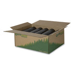 Linear Low Density Recycled Can Liners, 60 gal, 1.25 mil, 38" x 58", Black, 10 Bags/Roll, 10 Rolls/Carton