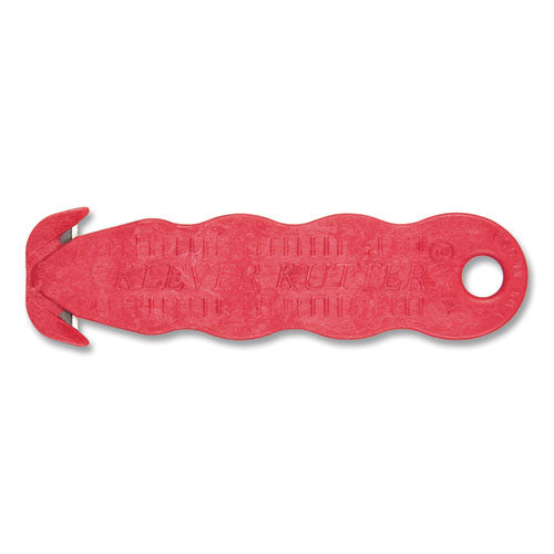 Klever Kutter Safety Cutter, 3 Razor Blades, 1" Blade, 4" Plastic Handle, Red