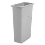 Slim Waste Container, 23 gal, Plastic, Gray