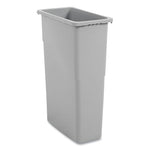 Slim Waste Container, 23 gal, Plastic, Gray